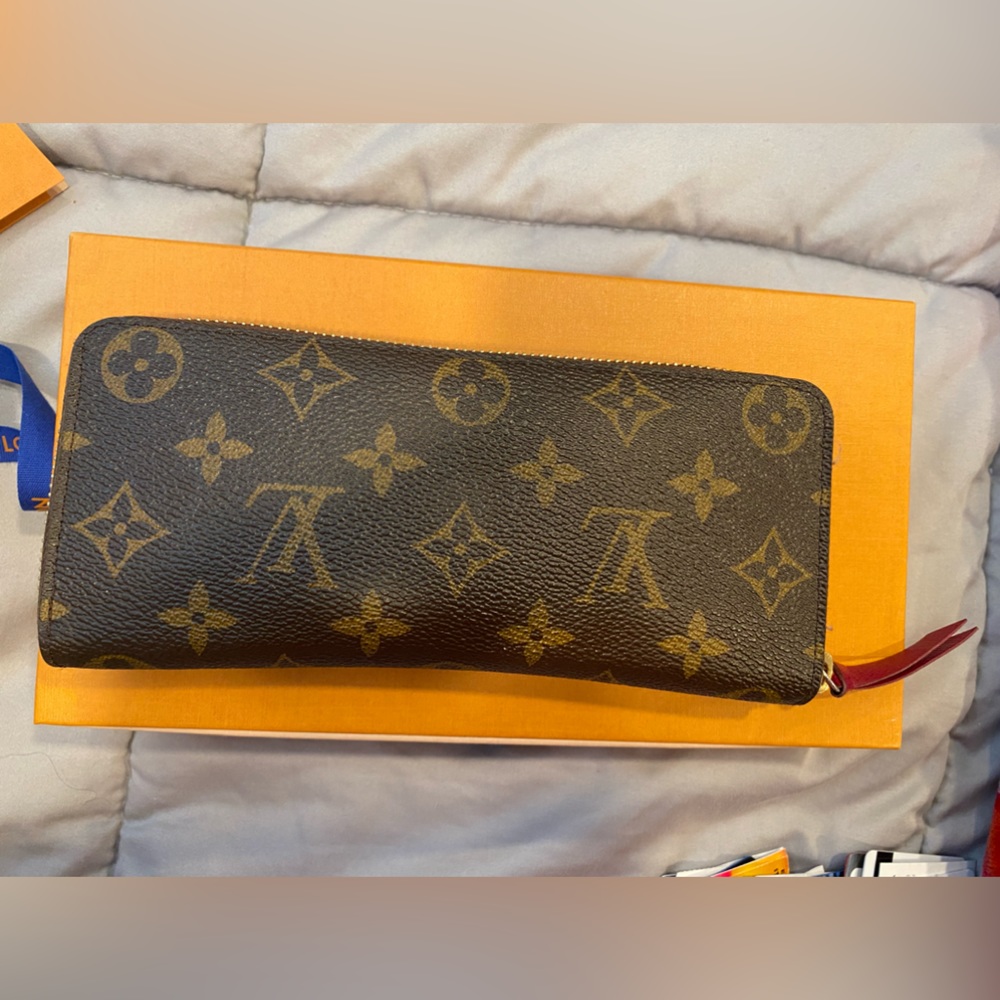 Louis Vuitton Monogram/Fuchsia Clemence wallet